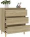vidaXL - Dressoir - 60x35x70 - cm - bewerkt - hout - sonoma - eikenkleurig