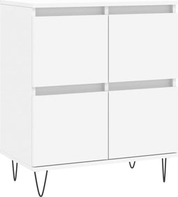 vidaXL - Dressoir - 60x35x70 - cm - bewerkt - hout - wit
