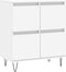 vidaXL - Dressoir - 60x35x70 - cm - bewerkt - hout - wit
