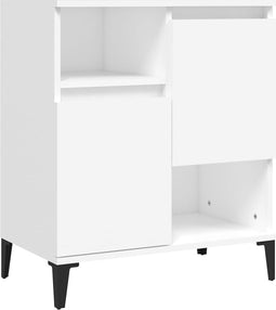 vidaXL - Dressoir - 60x35x70 - cm - bewerkt - hout - wit