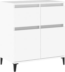 vidaXL - Dressoir - 60x35x70 - cm - bewerkt - hout - wit