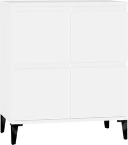 vidaXL - Dressoir - 60x35x70 - cm - bewerkt - hout - wit