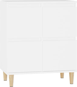 vidaXL - Dressoir - 60x35x70 - cm - bewerkt - hout - wit