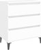 vidaXL - Dressoir - 60x35x70 - cm - bewerkt - hout - wit