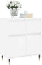 vidaXL - Dressoir - 60x35x70 - cm - bewerkt - hout - wit