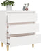 vidaXL - Dressoir - 60x35x70 - cm - bewerkt - hout - wit
