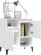 vidaXL - Dressoir - 60x35x70 - cm - bewerkt - hout - wit