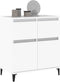 vidaXL - Dressoir - 60x35x70 - cm - bewerkt - hout - wit