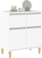 vidaXL - Dressoir - 60x35x70 - cm - bewerkt - hout - wit