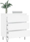 vidaXL - Dressoir - 60x35x70 - cm - bewerkt - hout - wit