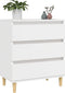 vidaXL - Dressoir - 60x35x70 - cm - bewerkt - hout - wit