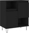 vidaXL - Dressoir - 60x35x70 - cm - bewerkt - hout - zwart