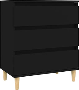 vidaXL - Dressoir - 60x35x70 - cm - bewerkt - hout - zwart