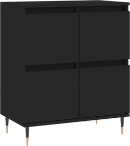 vidaXL - Dressoir - 60x35x70 - cm - bewerkt - hout - zwart