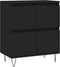 vidaXL - Dressoir - 60x35x70 - cm - bewerkt - hout - zwart