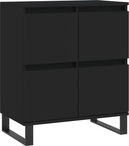 vidaXL - Dressoir - 60x35x70 - cm - bewerkt - hout - zwart