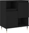 vidaXL - Dressoir - 60x35x70 - cm - bewerkt - hout - zwart