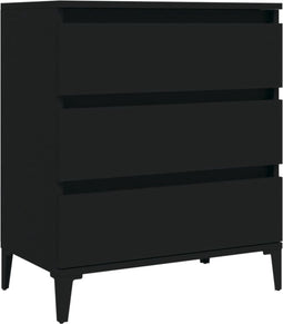vidaXL - Dressoir - 60x35x70 - cm - bewerkt - hout - zwart