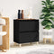 vidaXL - Dressoir - 60x35x70 - cm - bewerkt - hout - zwart