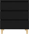 vidaXL - Dressoir - 60x35x70 - cm - bewerkt - hout - zwart