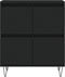 vidaXL - Dressoir - 60x35x70 - cm - bewerkt - hout - zwart