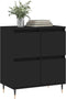 vidaXL - Dressoir - 60x35x70 - cm - bewerkt - hout - zwart