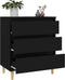 vidaXL - Dressoir - 60x35x70 - cm - bewerkt - hout - zwart