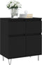 vidaXL - Dressoir - 60x35x70 - cm - bewerkt - hout - zwart