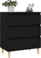 vidaXL - Dressoir - 60x35x70 - cm - bewerkt - hout - zwart