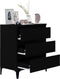 vidaXL - Dressoir - 60x35x70 - cm - bewerkt - hout - zwart