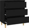 vidaXL - Dressoir - 60x35x70 - cm - bewerkt - hout - zwart