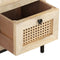 vidaXL - Dressoir - 60x35x70 - cm - massief - mangohout - en - natuurlijk - riet