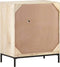vidaXL - Dressoir - 60x35x70 - cm - massief - mangohout - en - natuurlijk - riet
