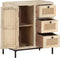 vidaXL - Dressoir - 60x35x70 - cm - massief - mangohout - en - natuurlijk - riet