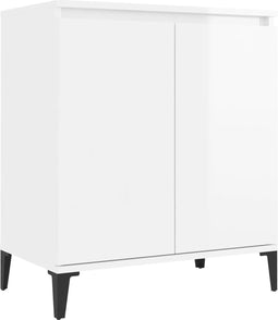 vidaXL - Dressoir - 60x35x70 - cm - spaanplaat - hoogglans - wit
