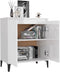 vidaXL - Dressoir - 60x35x70 - cm - spaanplaat - hoogglans - wit