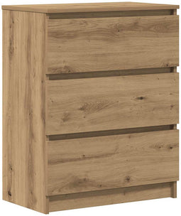 vidaXL - Dressoir - 60x35x76 - cm - bewerkt - hout - artisanaal - eikenkleur