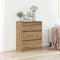 vidaXL - Dressoir - 60x35x76 - cm - bewerkt - hout - artisanaal - eikenkleur