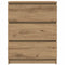 vidaXL - Dressoir - 60x35x76 - cm - bewerkt - hout - artisanaal - eikenkleur