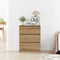 vidaXL - Dressoir - 60x35x76 - cm - bewerkt - hout - artisanaal - eikenkleur