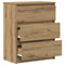 vidaXL - Dressoir - 60x35x76 - cm - bewerkt - hout - artisanaal - eikenkleur