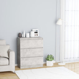 vidaXL - Dressoir - 60x35x76 - cm - bewerkt - hout - betongrijs