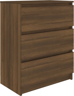 vidaXL - Dressoir - 60x35x76 - cm - bewerkt - hout - bruin - eikenkleur