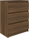 vidaXL - Dressoir - 60x35x76 - cm - bewerkt - hout - bruin - eikenkleur
