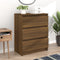 vidaXL - Dressoir - 60x35x76 - cm - bewerkt - hout - bruin - eikenkleur