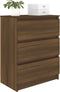 vidaXL - Dressoir - 60x35x76 - cm - bewerkt - hout - bruin - eikenkleur