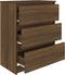 vidaXL - Dressoir - 60x35x76 - cm - bewerkt - hout - bruin - eikenkleur