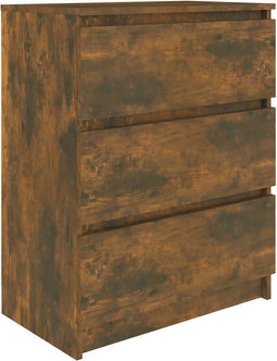 vidaXL - Dressoir - 60x35x76 - cm - bewerkt - hout - gerookt - eikenkleurig