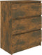 vidaXL - Dressoir - 60x35x76 - cm - bewerkt - hout - gerookt - eikenkleurig