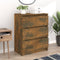 vidaXL - Dressoir - 60x35x76 - cm - bewerkt - hout - gerookt - eikenkleurig